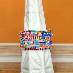 Set of 10 Random Seed Bead Bracelets